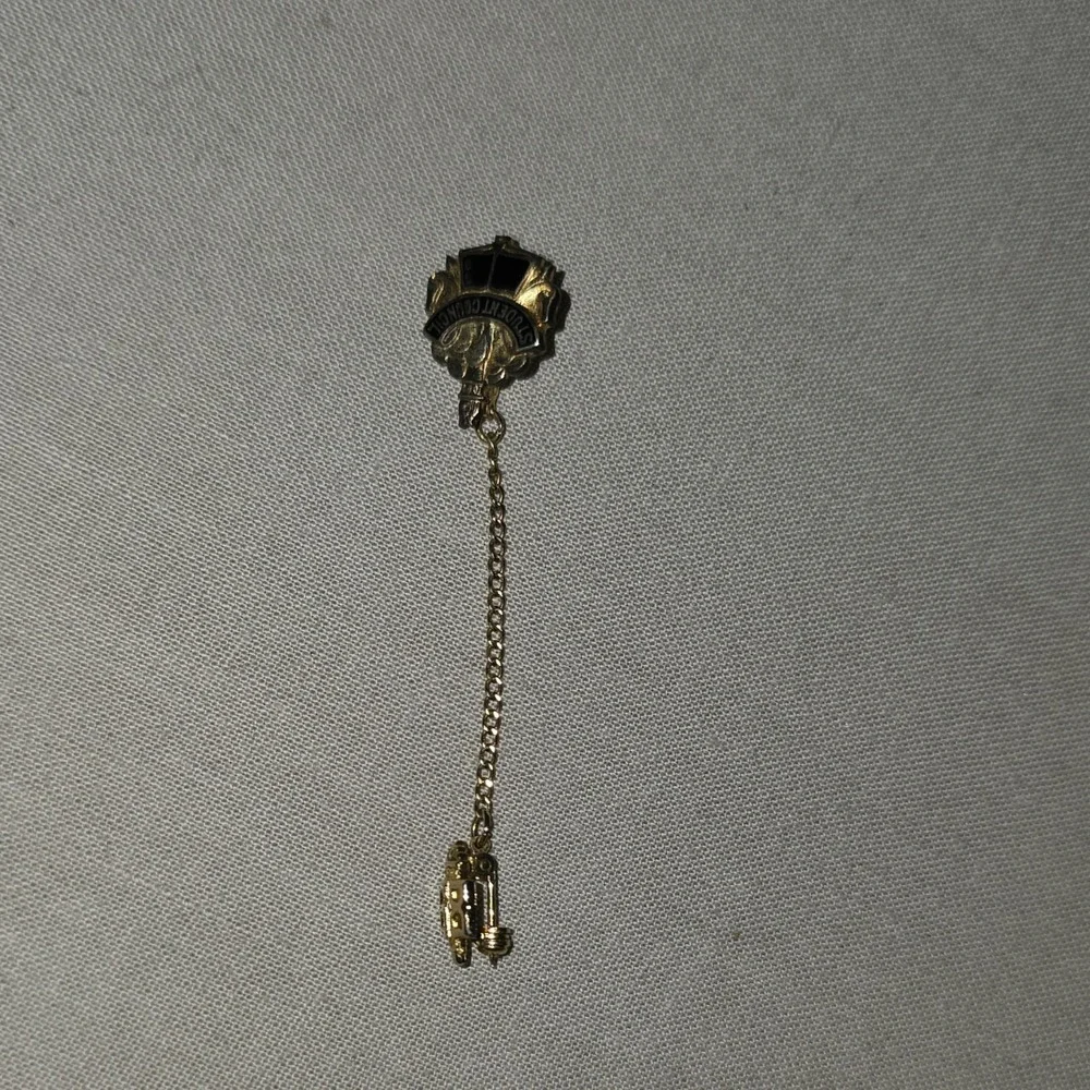 Original Gold Tone Student Council Pin with Chain - Elementary & High Schools